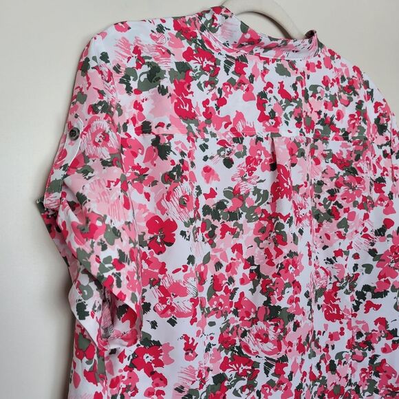 Laura Scott Woman Plus Size Pink Camouflage Safari Shirt 16/18W Expedition Beach - Picture 6 of 6